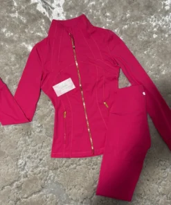 hot pink gold zipper set