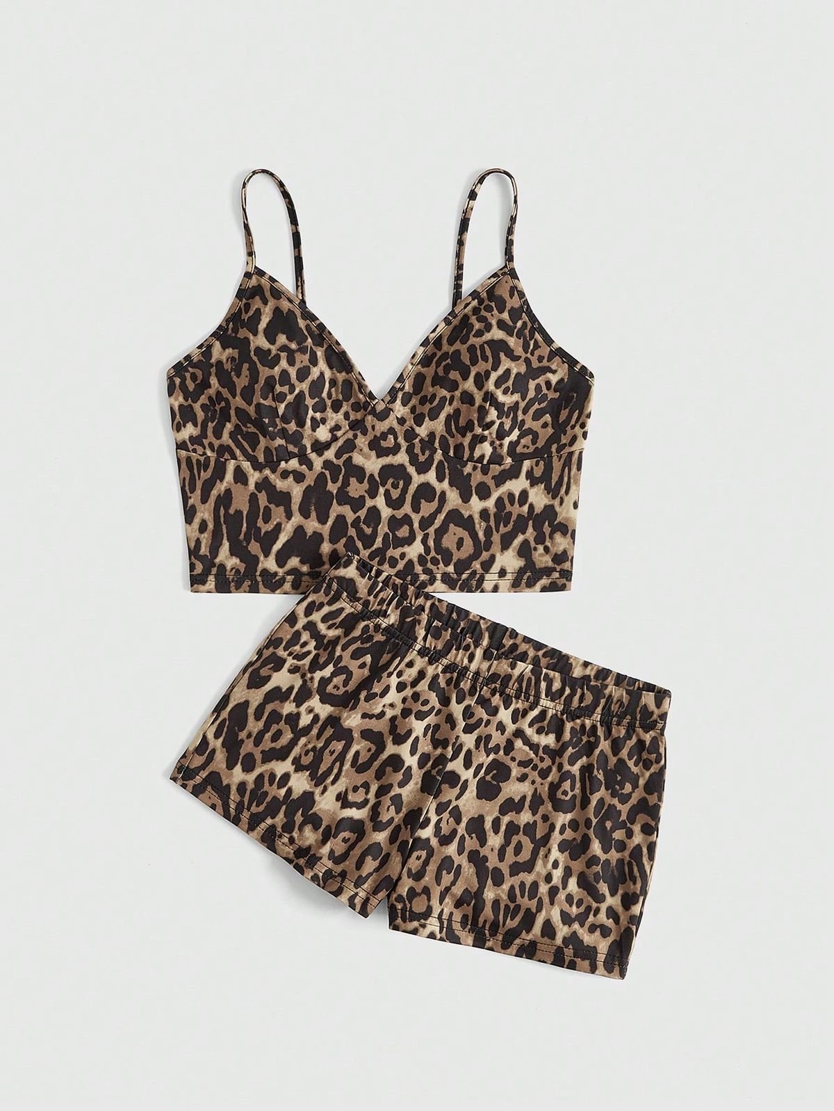 leopard print shorts sets