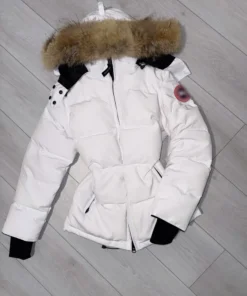 white coat with drawstring