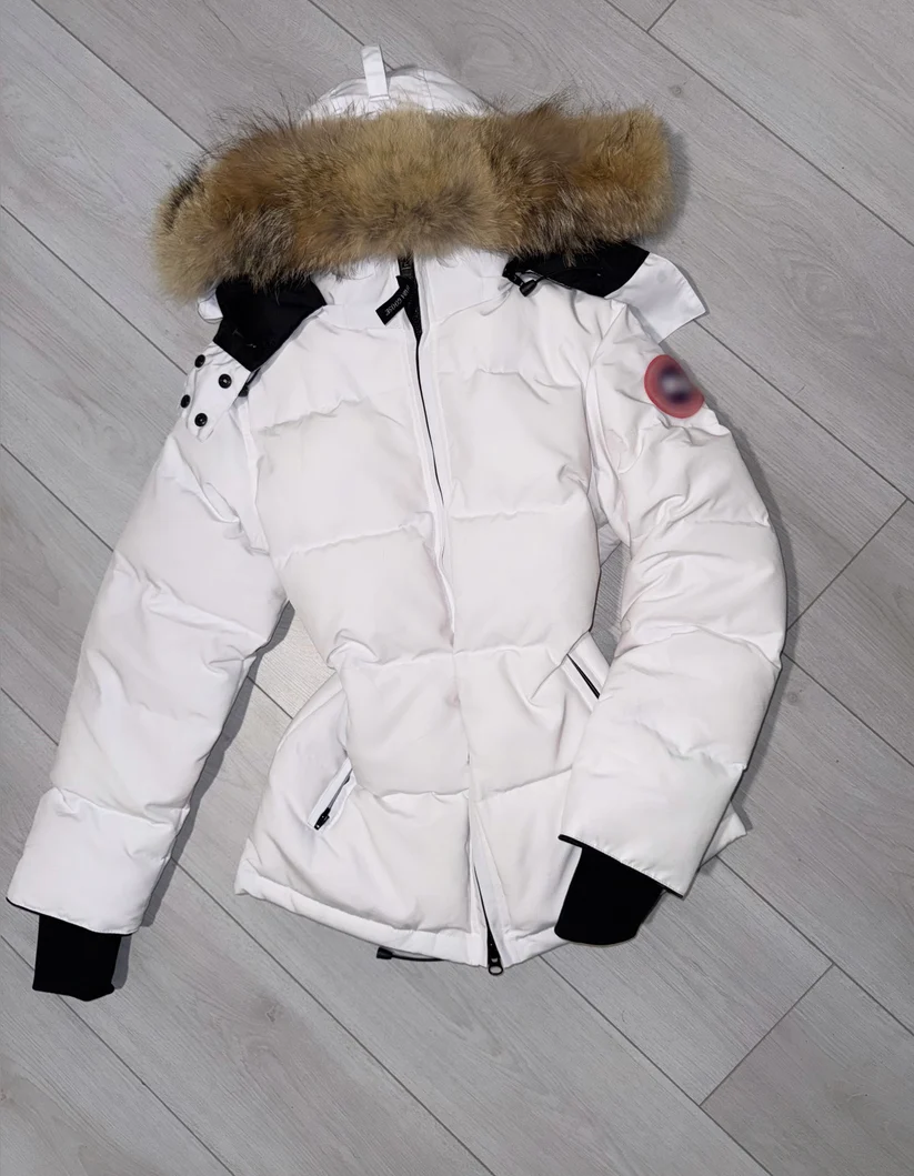 white coat with drawstring