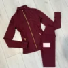 burgundy gold zip set