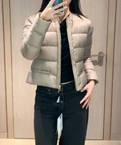 cream gold zipper jacket