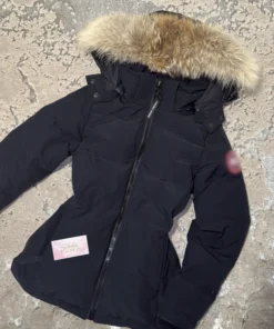 women’s black coat with fur