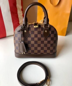 brown grid handbags