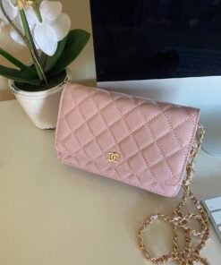 Pink Gold Chain Cross Body Bags