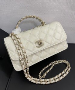 white gold handle bags