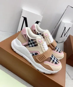 pink grid trainers