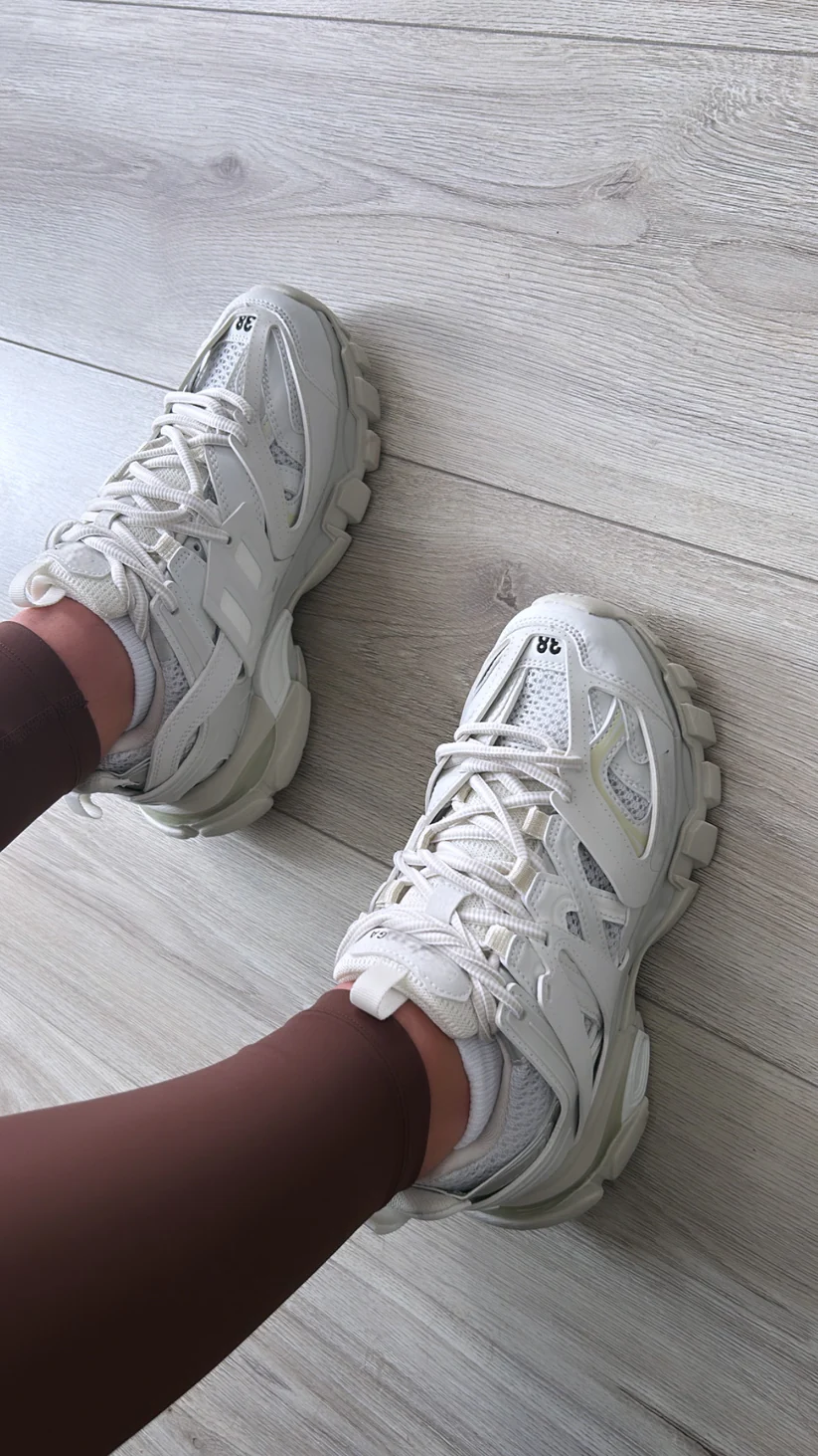 white track trainers