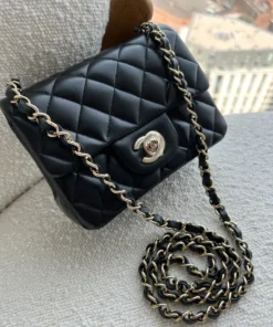 Mini Gold Chain Black Bag