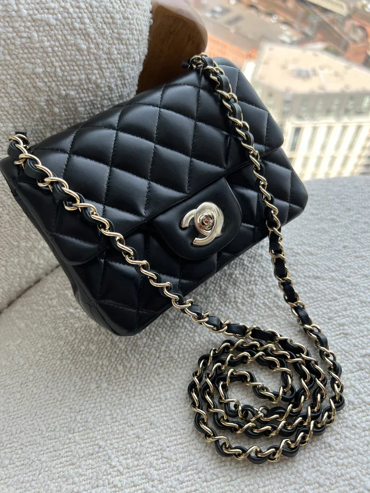 Mini Gold Chain Black Bag