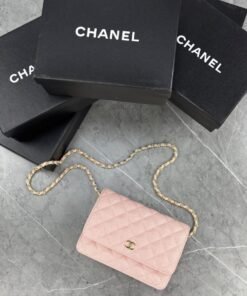 Pink Gold Chain Cross Body Bags